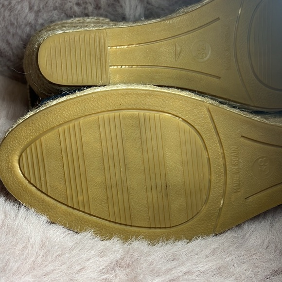 kanna wedge shoes espadrilles, w/ ankle strap EUC navy navy and beige/7.5 - Picture 5 of 9